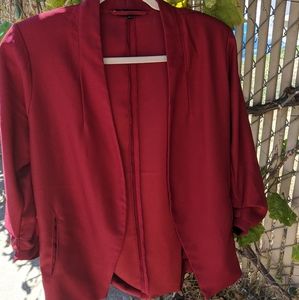 Burgundy Work Blazer